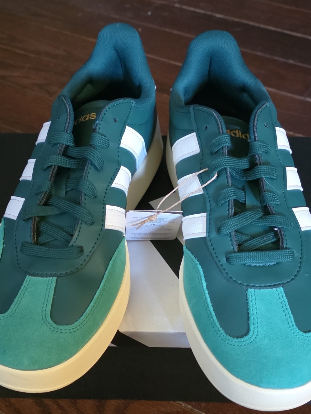 adidas Men's Teal and White Low-Top Sneakers. Barreda